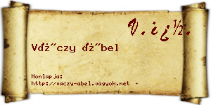 Váczy Ábel névjegykártya