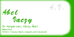 abel vaczy business card