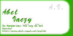 abel vaczy business card